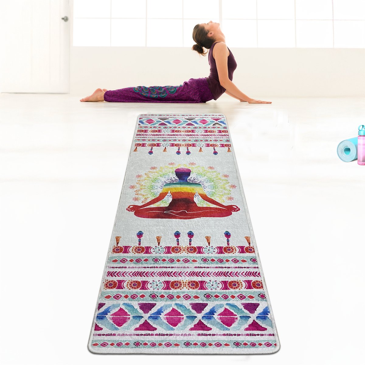 Bosdela Yogamat Natara 60x120 cm comfortabele en extra lange yogamat zachte yogamat - yogakleed - yogatapijt