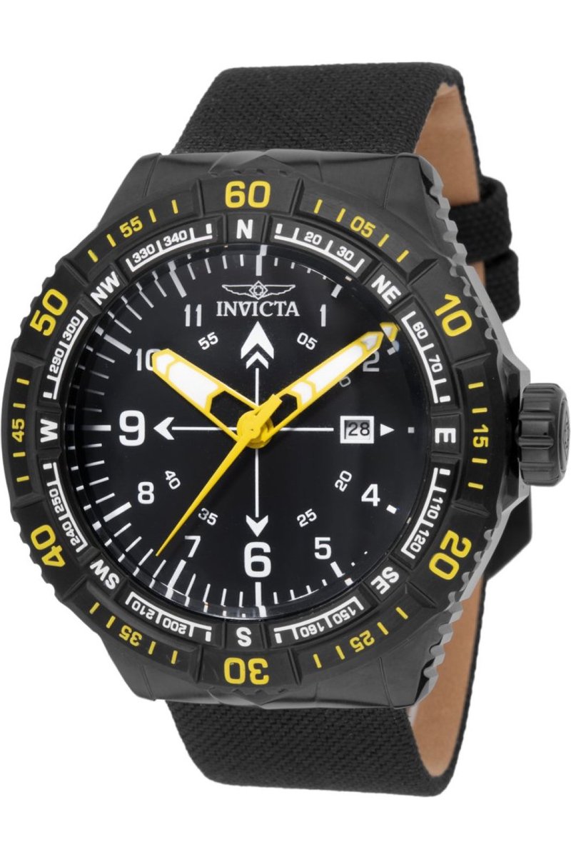 Invicta Coalition Forces 49509 Heren Horloge - Waterdicht - Analoog - Quartz Uurwerk - Roestvrij Staal met zwarte Wijzerplaat - 49mm