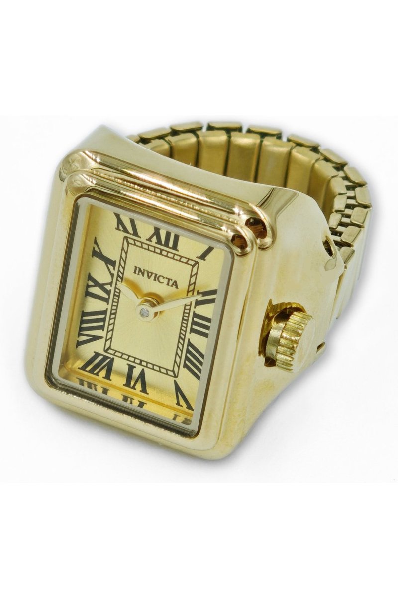 Invicta Mini 49895 Dames Horloge - Waterdicht - Analoog - Quartz Uurwerk - Roestvrij Staal met gouden Wijzerplaat - 18mm