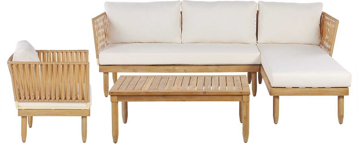 Beliani CREMONA - Loungeset voor 4 - Lichte houtkleur - Acaciahout