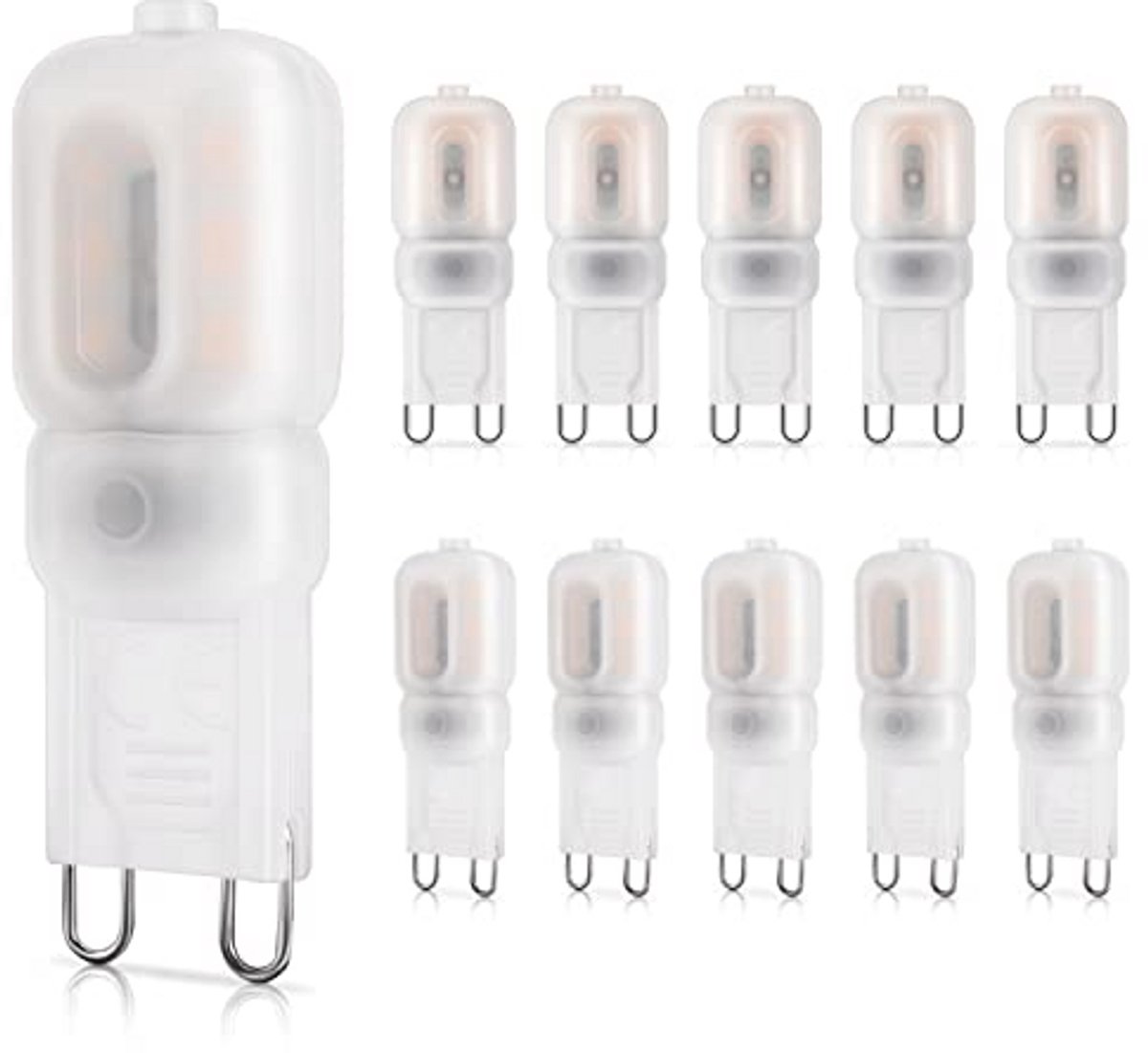 G9 LED Lamp 2W Warm Wit 2700K, Niet Dimbaar, Vervanging voor 20W Halogeen, Energiezuinige Bulb, 10 Stuks