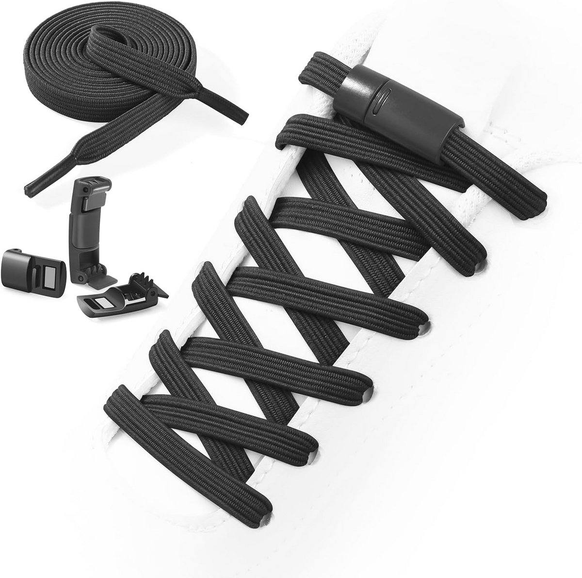 Elastische veters, magnetische stretch veters voor kinderen en volwassenen, no-tie veters, verstelbare veters zonder strikken, ideaal voor hardlopers, wandelaars
