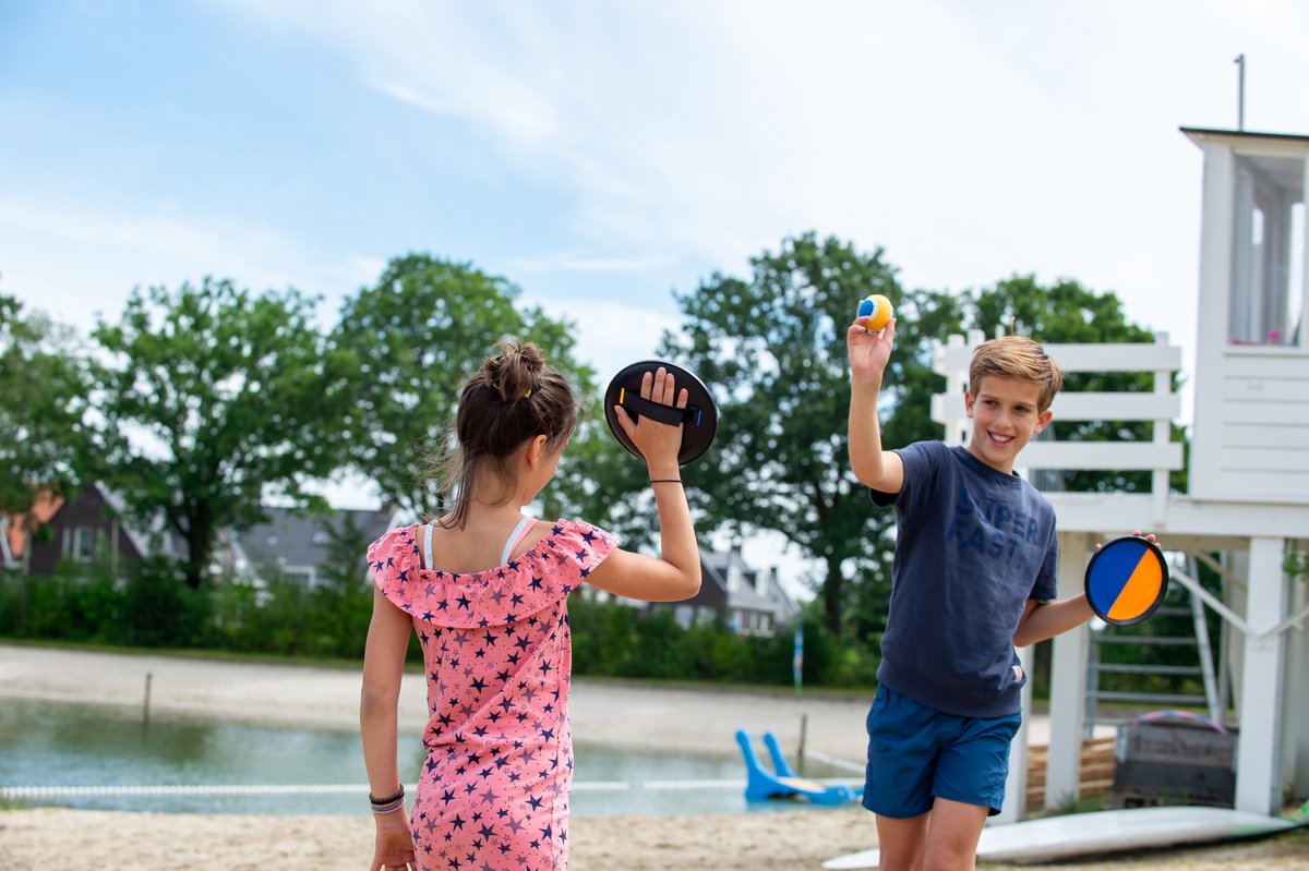 Catchballset Oranje/Blauw – Klittenband Bal 19 cm – Strandspel, Buitenspel & Recreatief Spel – Kinderen & Volwassenen – Engelhart — afbeelding 5