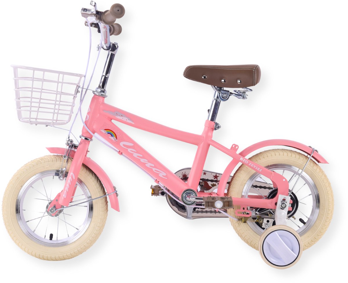 Buxibo Kinderfiets voor Meisjes Luna 12 Inch Roze
