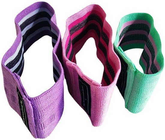 Yoga stretch trainingsband, elastische squat weerstandsband, drie sets 8 cm breed, meerdere kleuren van Merkloos — afbeelding 2