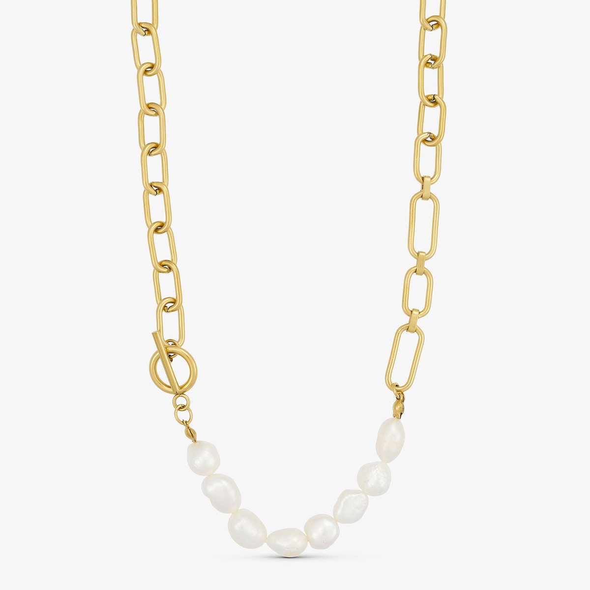 Wolff Jewelry - Vonda Ketting - Parel - Gold Plated - Verguld - Goudkleurig - Waterproof - Dames - Cadeau - dochter - vrouw – vriendin – moeder - verjaardag