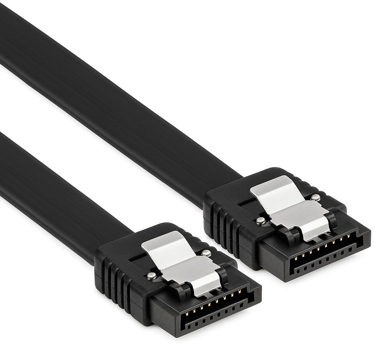 SATA FLEXI datakabel - plat - SATA600 - 6 Gbit/s / zwart - 0,30 meter
