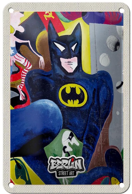 Blechschild Reise 12x18cm Berlin Hauptstadt Deutschland Batman Schild