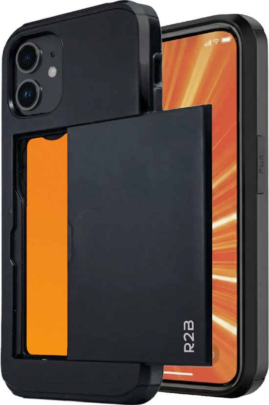 Coque R2B compatible avec iPhone 12 et 12 Pro – Porte-cartes pour 3 cartes – Coque téléphone avec protecteur d’écran – Étui téléphone – Modèle Utrecht