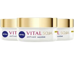 NIVEA - Vital Soja Dagcrème Anti-Age SPF 15 - 3 x 50 ml - Voordeelverpakking