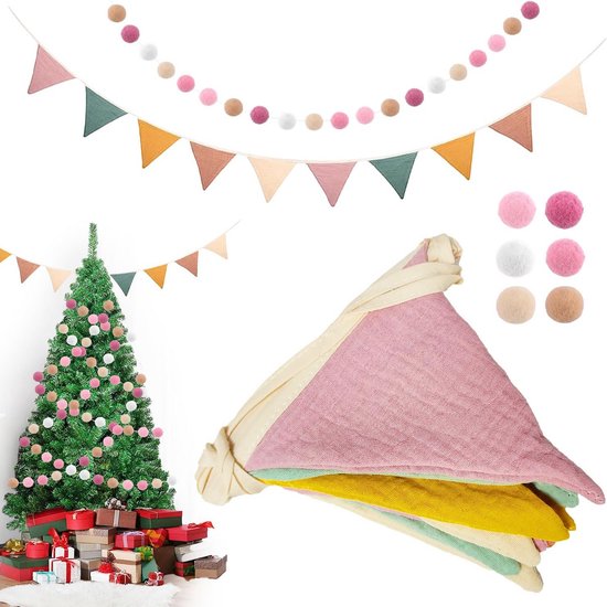 Molirex Slinger wimpelketting voor de kinderkamer, bevat 2,6 m