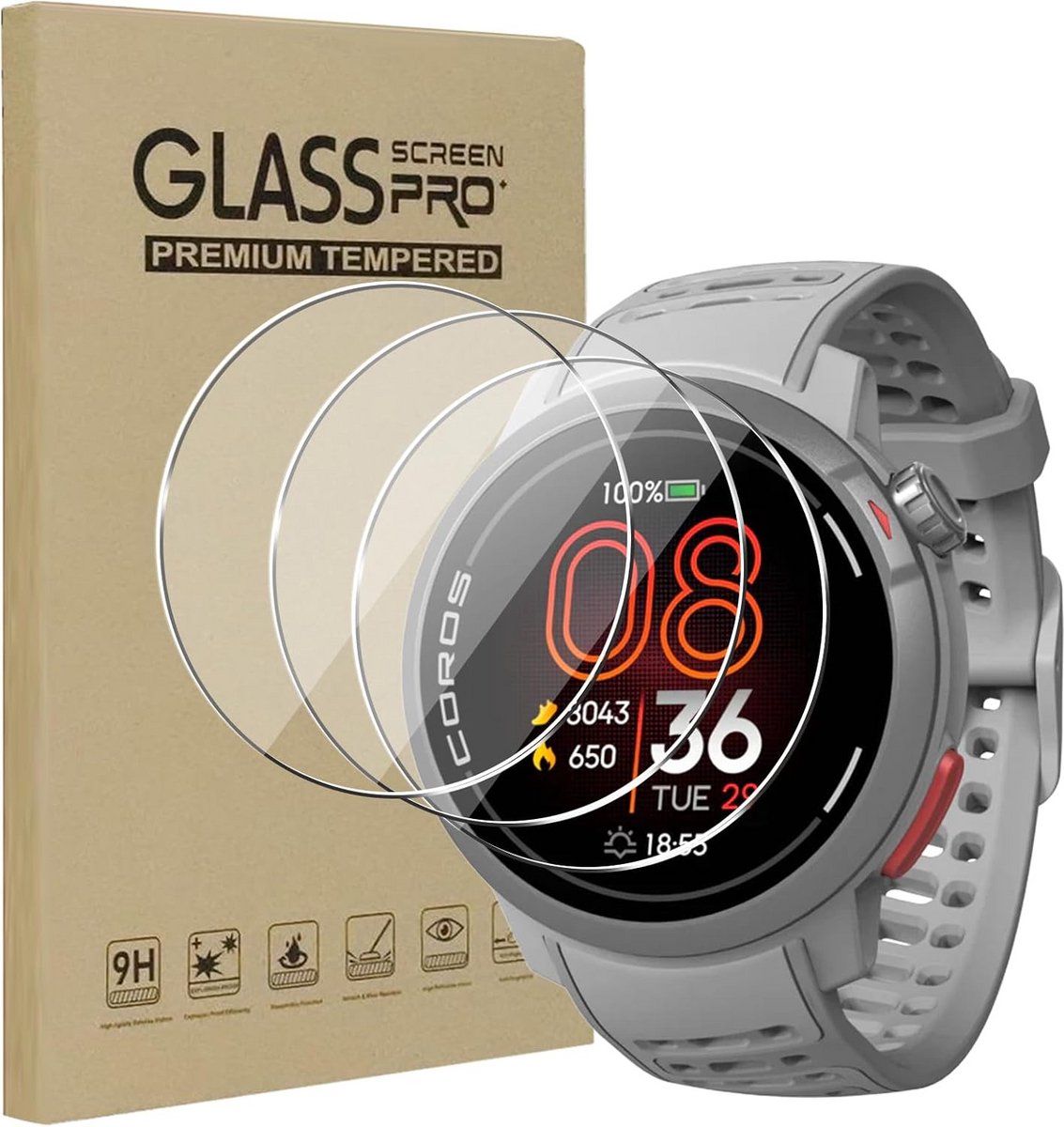 Screenprotector voor PACE Pro - 3-pack 9H hardheid HD helder anti-kras gehard glas
