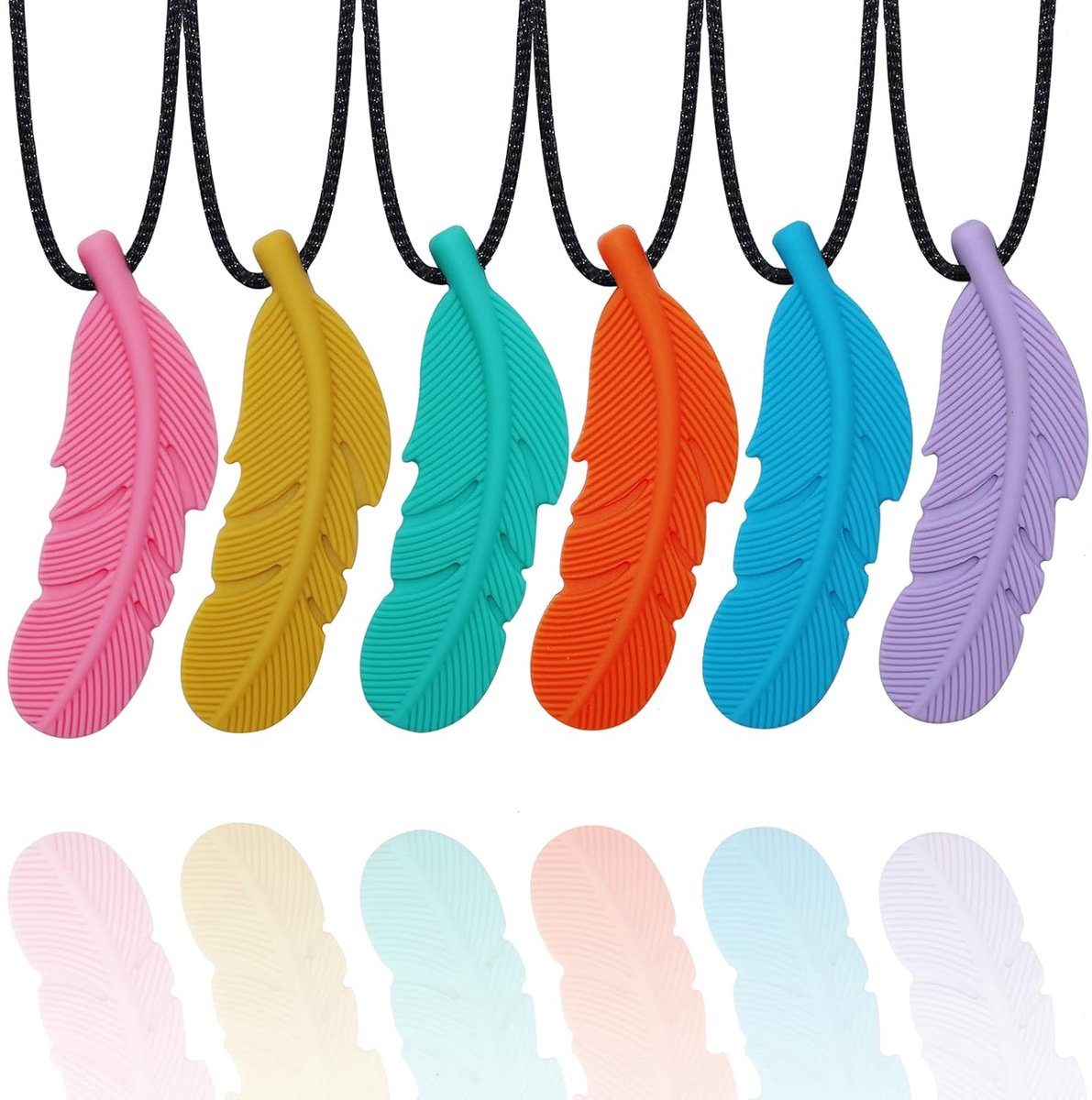 OUYLAF Bijtketting Set - bijtketting staaf - Kauwketting voor kind - Bijtketting Kauwketting - bijtketting meisjes - Kauwsieraad - bijtketting - 6PCS