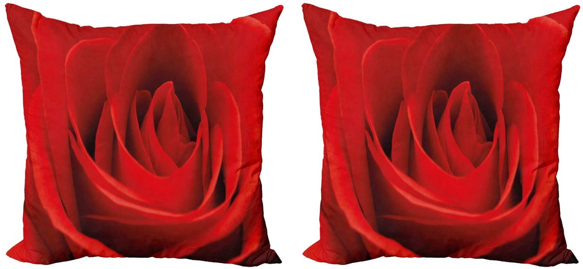 ABAKUHAUS Roze Kussenhoezen Set – 2x45x45 cm – Dubbelzijdig bedrukt – Microvezel – Zinnoberrood Zinnoberrot