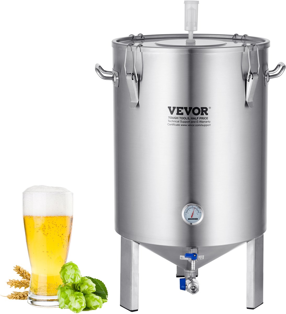 VEVOR Bierbrouwsysteem Bierbrouwapparaat Ketel Van Roestvrij Staal 60 L Biervergister, Bro