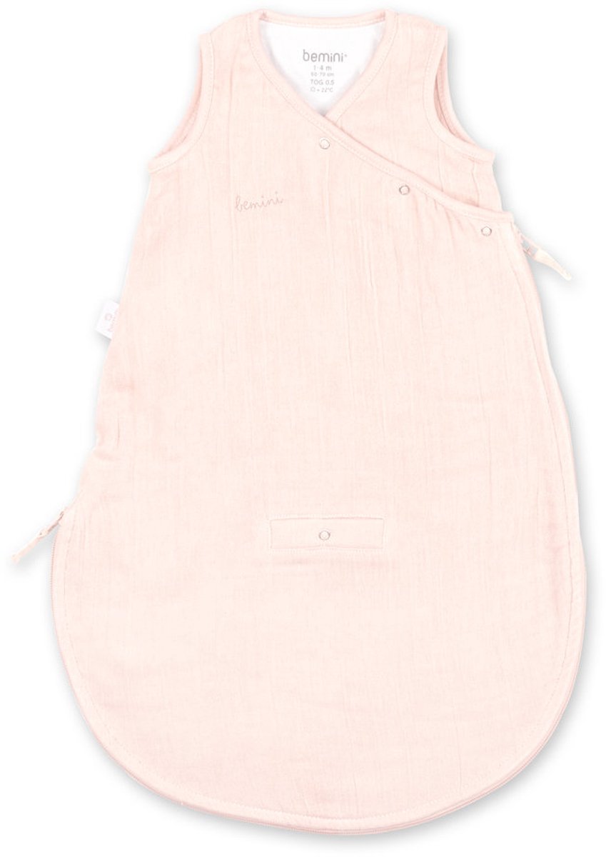 BEMINI Babyslaapzak - MAGIC BAG 1-4m - TOG 0.5 - Hydrofiele zomergaze - Rosa