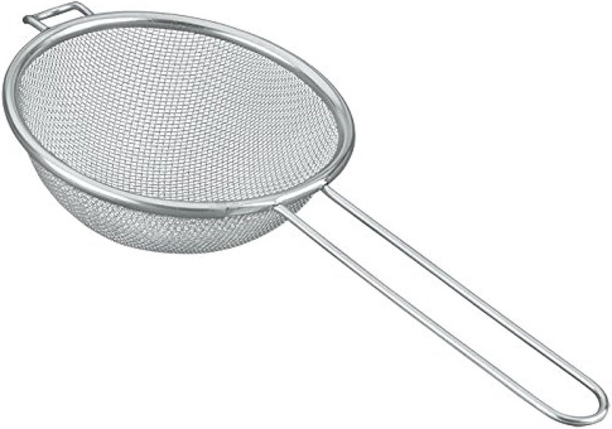 Keukenzeef roestvrij staal met draadgreep 14 cm