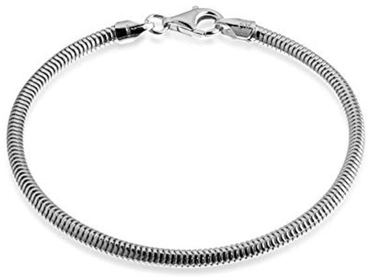 Elegante 925 Zilveren Slangenketting Armband voor Heren en Dames - 16,50 cm met Verlenging tot 21,60 cm