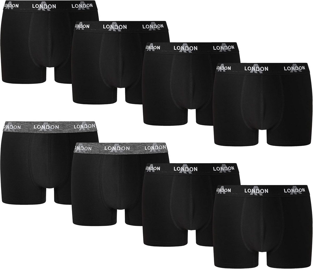 Heren Hipsters Boxershorts (4/8-Pack) - Zwart - M