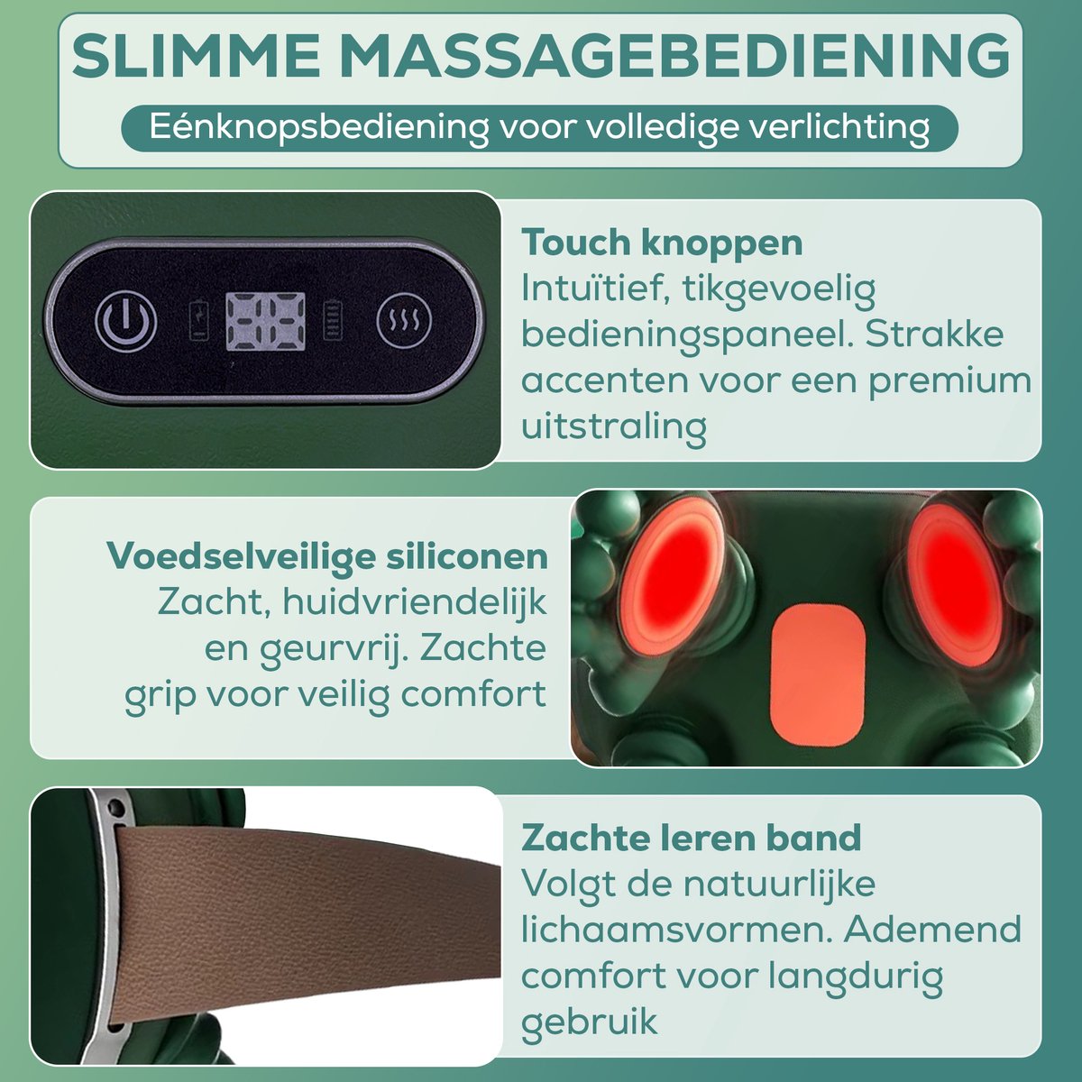 Pluxa Shiatsu Nekmassage Apparaat met Rood-Licht Therapie - afbeelding 2