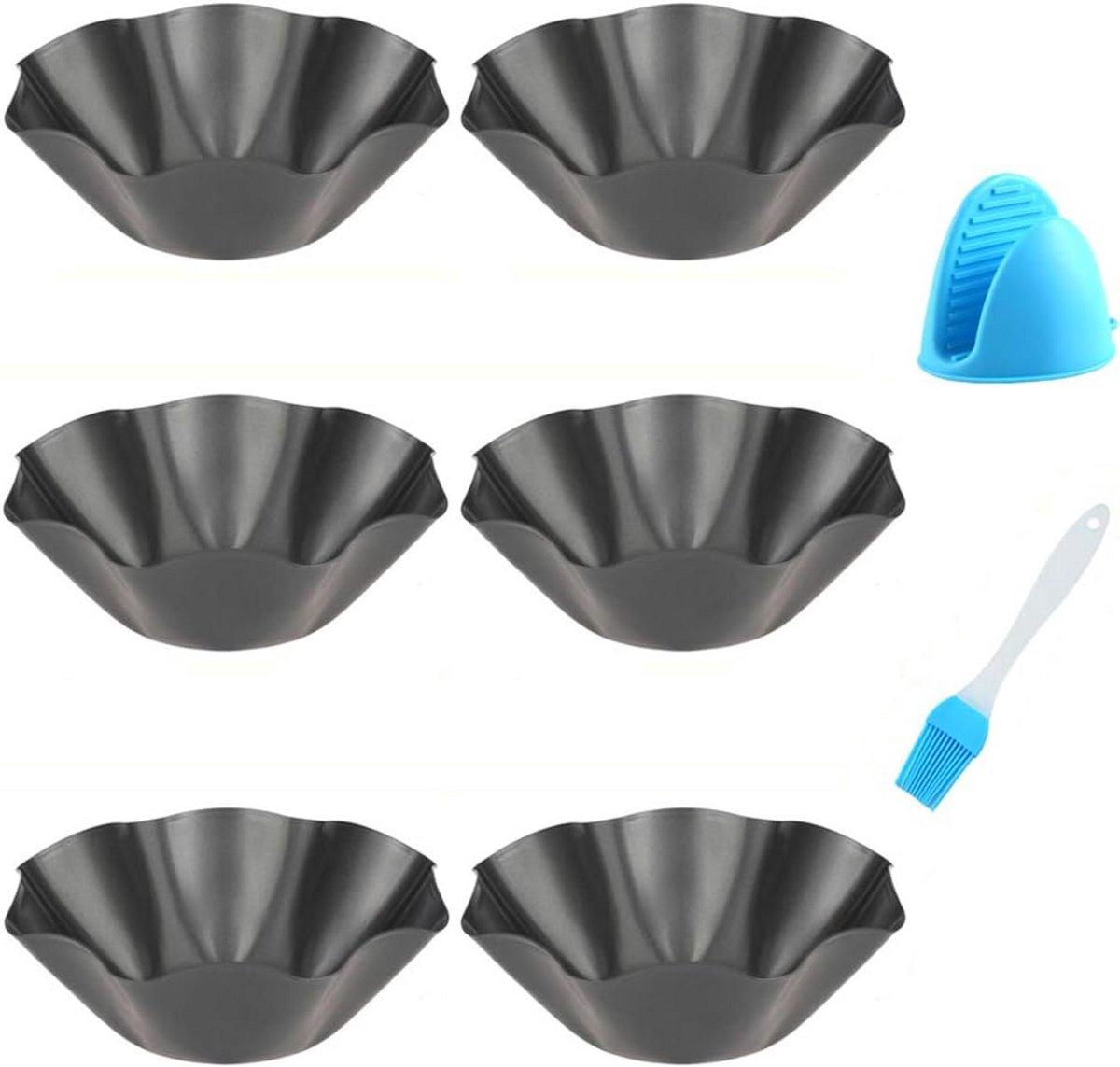 Tortilla Pan Set - 6 Delige Carbon Staal Antiaanbak Taco Salade Kom Maker