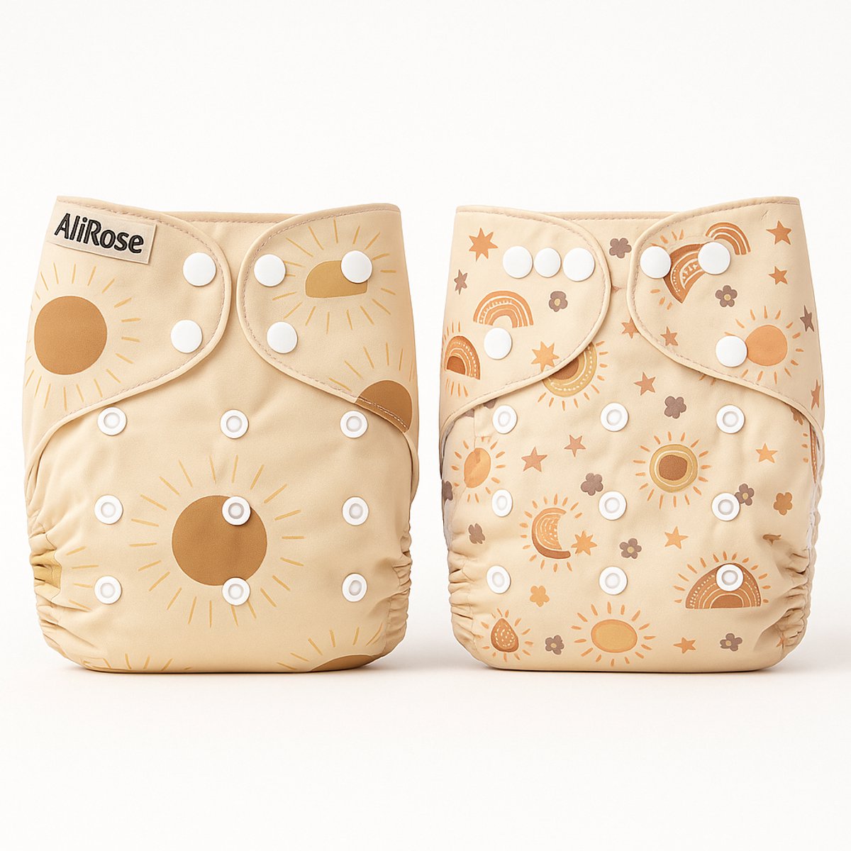 AliRose Insert (Pocket Model) - Wasbare Luierset 2-Pack – Met Drukknoop Maatverstelling • Pocket Insert • Zacht, Ademend & Herbruikbaar - Zonnestraal