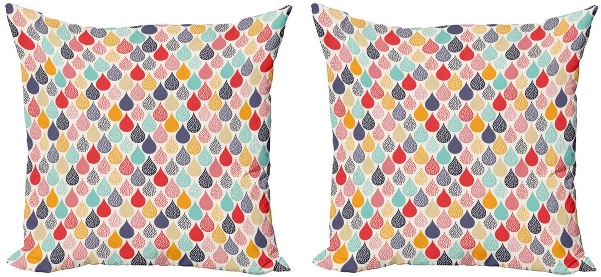 ABAKUHAUS Geometrische kussenhoes set – 2x50x50 cm – dubbelzijdig bedrukt Senfgelb