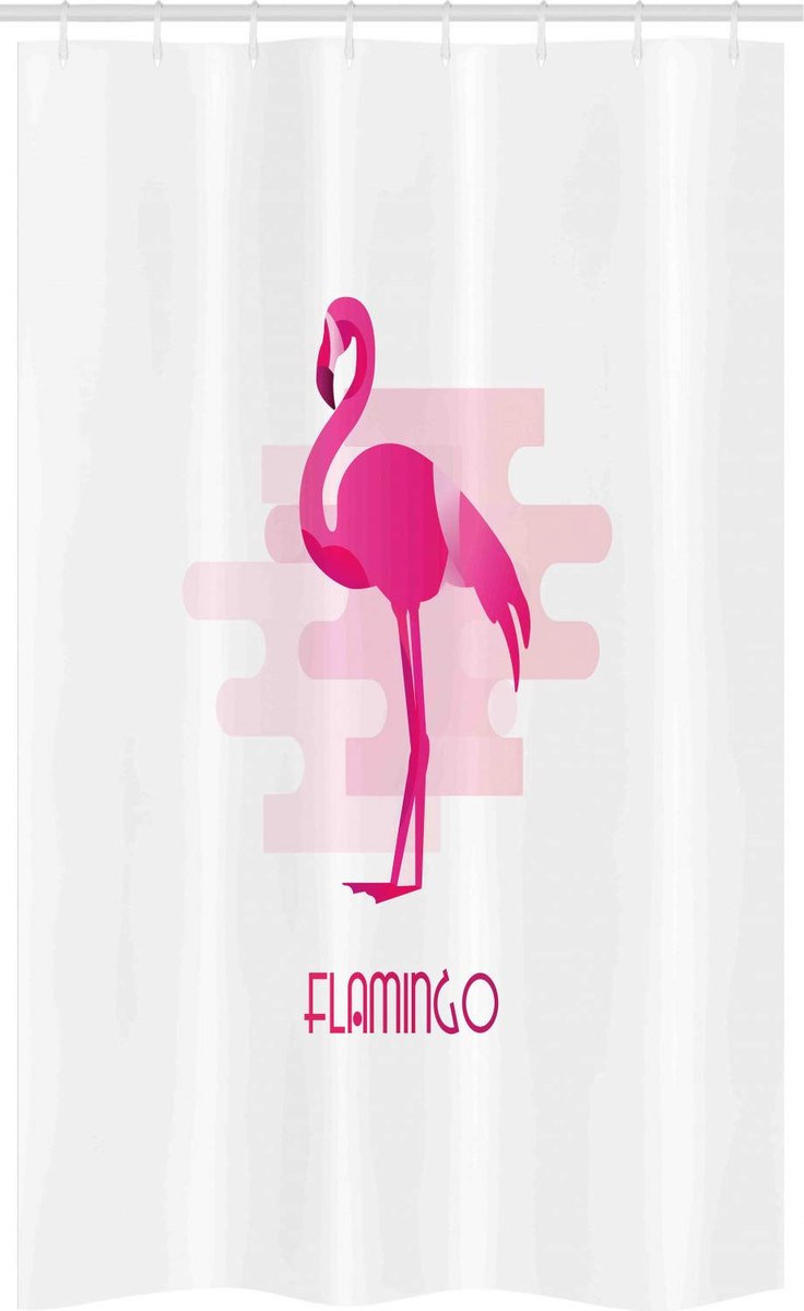 ABAKUHAUS Roze Flamingo – Douchegordijn 120 x 180 cm – Polyester, waterafstotend