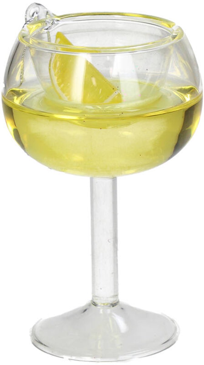 HD Collection – Ornament Kerstbal – Cocktailglas – Helder Glas – 9,3 cm – Luxe Kersthanger