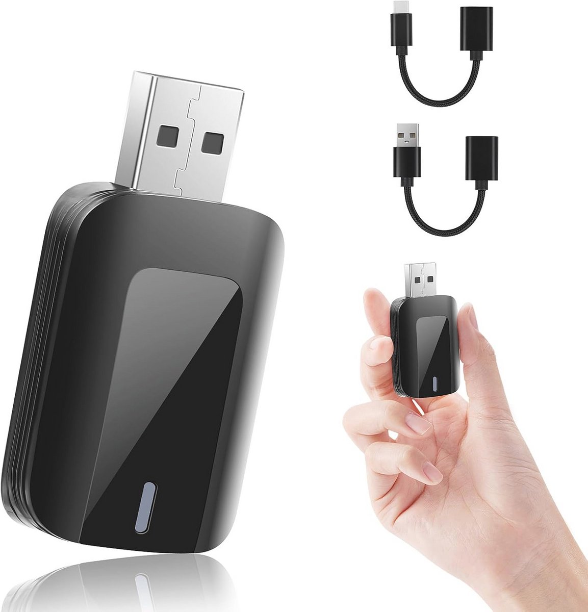Draadloze Auto Adapter - CarPlay Android Auto - Auto Connectie Maken - 2-in-1 Stick - USB C/A - Zwart