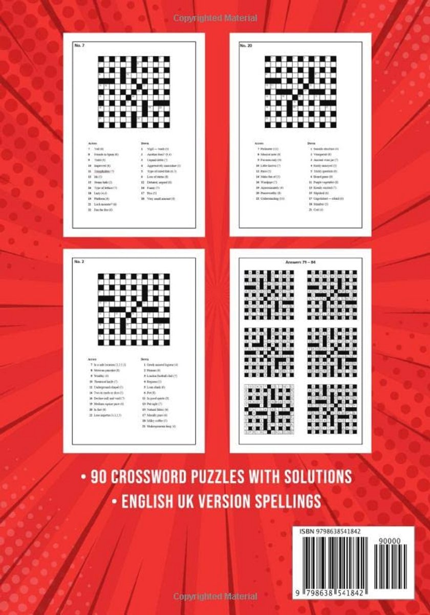 Dagelijkse kruiswoordraadsels voor volwassenen - 90 puzzels voor urenlang plezier