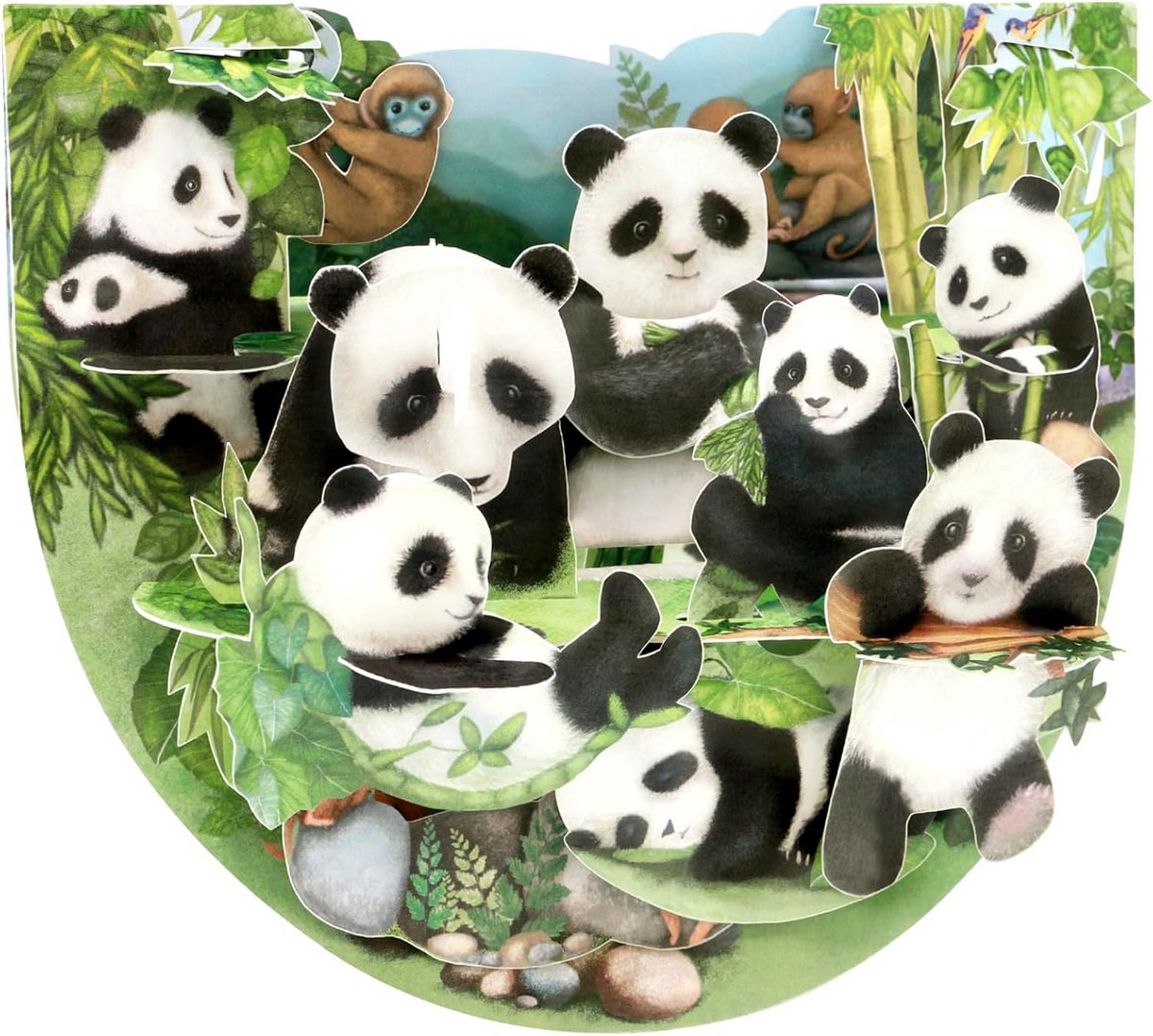 3D Pop-up Wenskaart - Panda's - Perfect voor Verjaardagen en Gelegenheden
