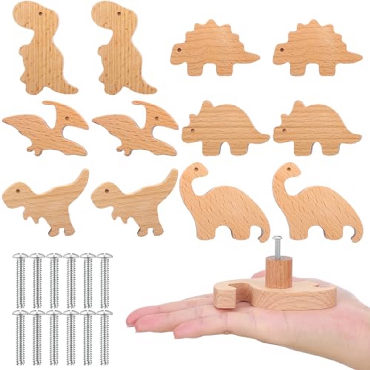 Houten Dierenkastknoppen voor Dressoir - Decoratieve Knoppen voor Kinderkamer