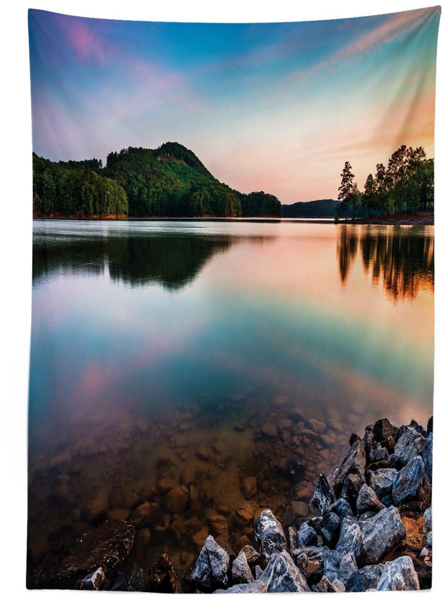 ABAKUHAUS Allatoona – satijnen tafellaken 140 x 170 cm – veelkleurig
