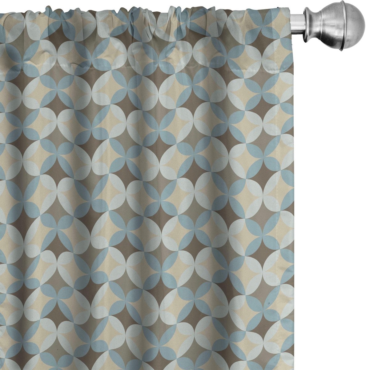 ABAKUHAUS Geometrische ronde bloemmotieven gordijnen – 2x75x175 cm – Meerkleurig Mehrfarbig