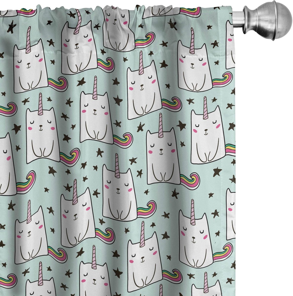 ABAKUHAUS Kattengordijnen – Feline Regenboogstaart – 2x75x225 cm Mehrfarbig
