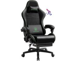 GTPLAYER - Gamingstoel - Met Voetensteun en Luidspreker - Zwart Groen