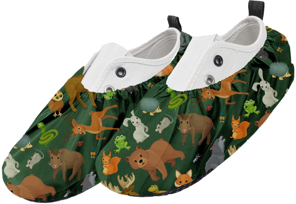 FEROCITY - Schoenovertrekken - Antislip, herbruikbaar - Unisex - Kinder - EU 31-37 - Polyester - Dieren
