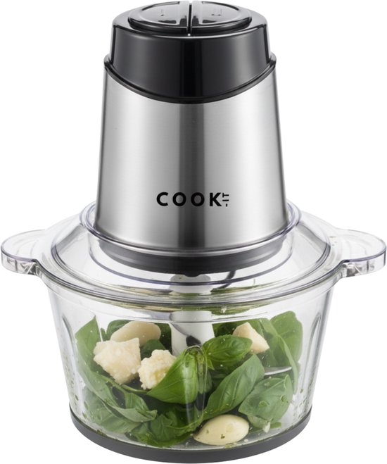 COOK-IT Hakmolen Elektrisch - Glazen 2L Kom XL - 500W Extra Sterk