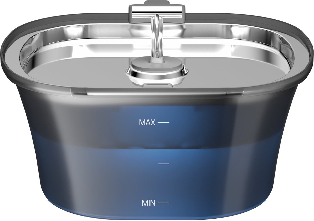 Balimo Drinkfontein Kat & Hond - 2.5 L - RVS Kattenfontein - met UV-sterilisatie - Waterfontein kat - Fluisterstil - Incl. 1 Filters en 1 Sponzen+Cleaning tool - Zwart
