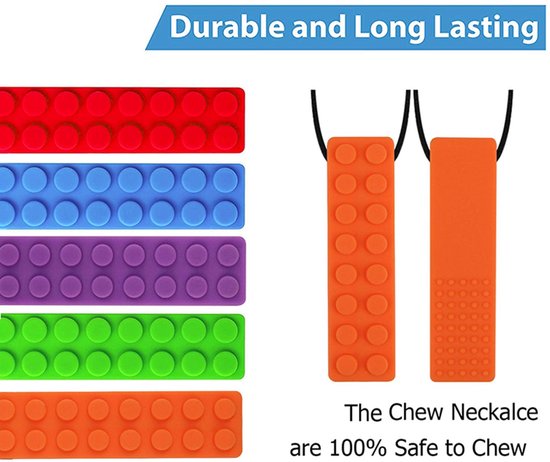 OUYLAF Bijtketting Set - bijtketting staaf - Kauwketting voor kind - Bijtketting Kauwketting - bijtketting meisjes - Kauwsieraad - bijtketting - 5PCS - Kauwkettingen - voor ADHD, autisme, bijten, behoeften, orale motoriek van Merkloos — afbeelding 2