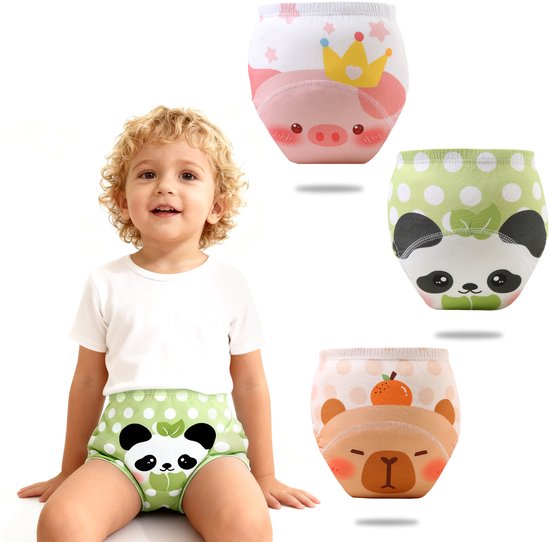 Zindelijkheidstrainingbroekjes - 6 stuks - L - Maat 110 - Vanaf 15 maanden - Geschikt voor 13-20 kg - Herbruikbaar - Trainingsbroekjes voor baby's en peuters - Waterdichte en ademende trainingsbroekjes - Luiervrije broekjes