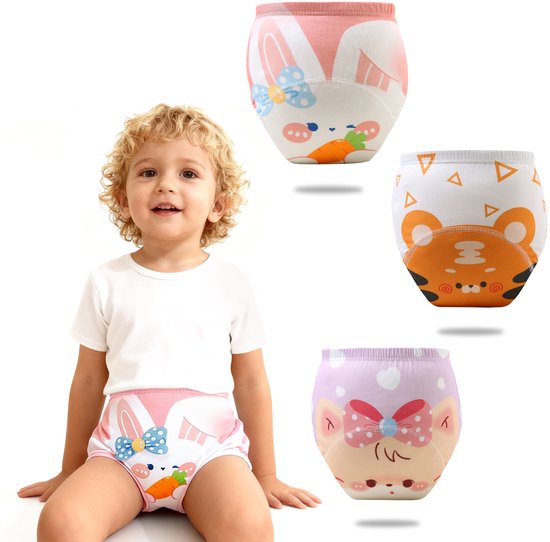 Zindelijkheidstrainingbroekjes - 6 stuks - L - Maat 110 - Vanaf 15 maanden - Geschikt voor 13-20 kg - Herbruikbaar - Trainingsbroekjes voor baby's en peuters - Waterdichte en ademende trainingsbroekjes - Luiervrije broekjes