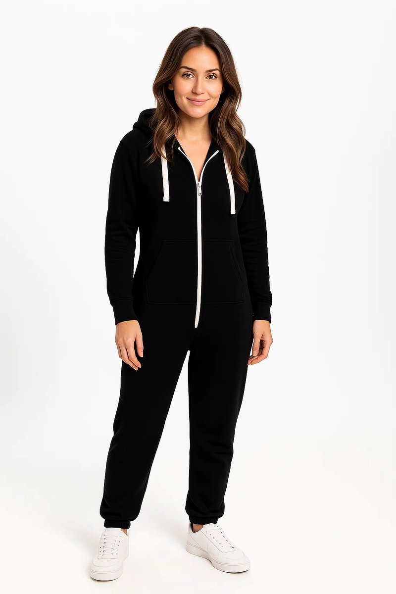Zwarte Onesie - Huispak - Onesie mannen - Onesie Vrouwen — afbeelding 2