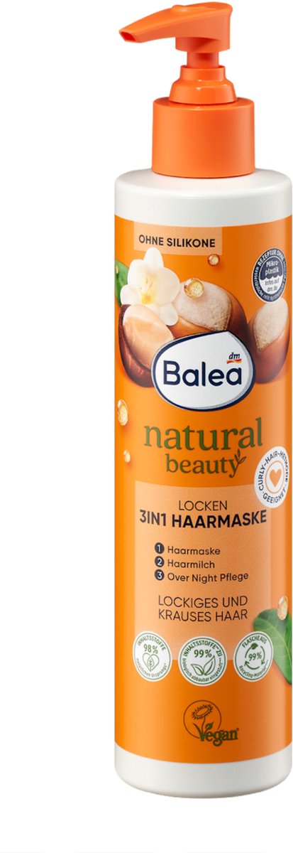 Balea Haarmasker 3in1 Natural beauty locken 250ml