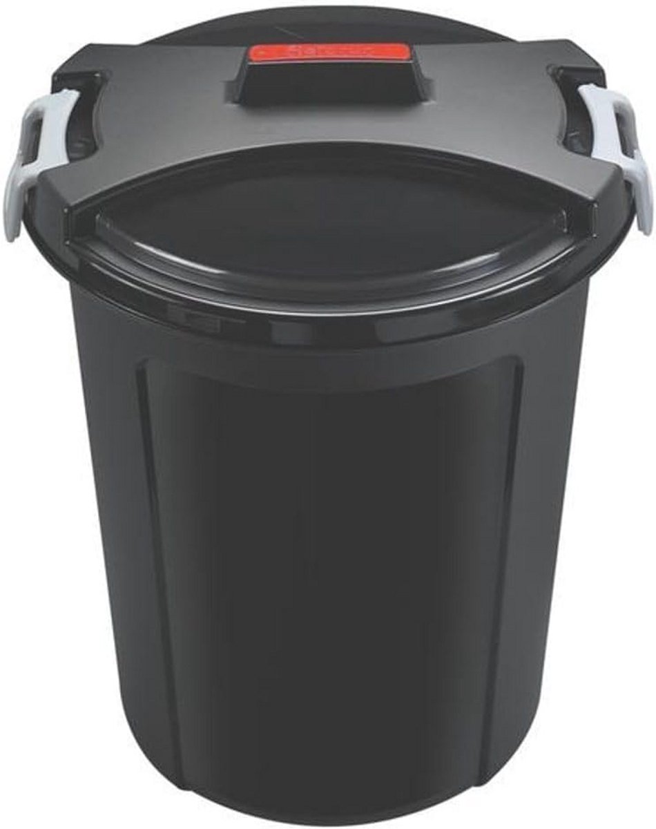 Universele ton met deksel - 75 liter, 66 cm hoog, zwart