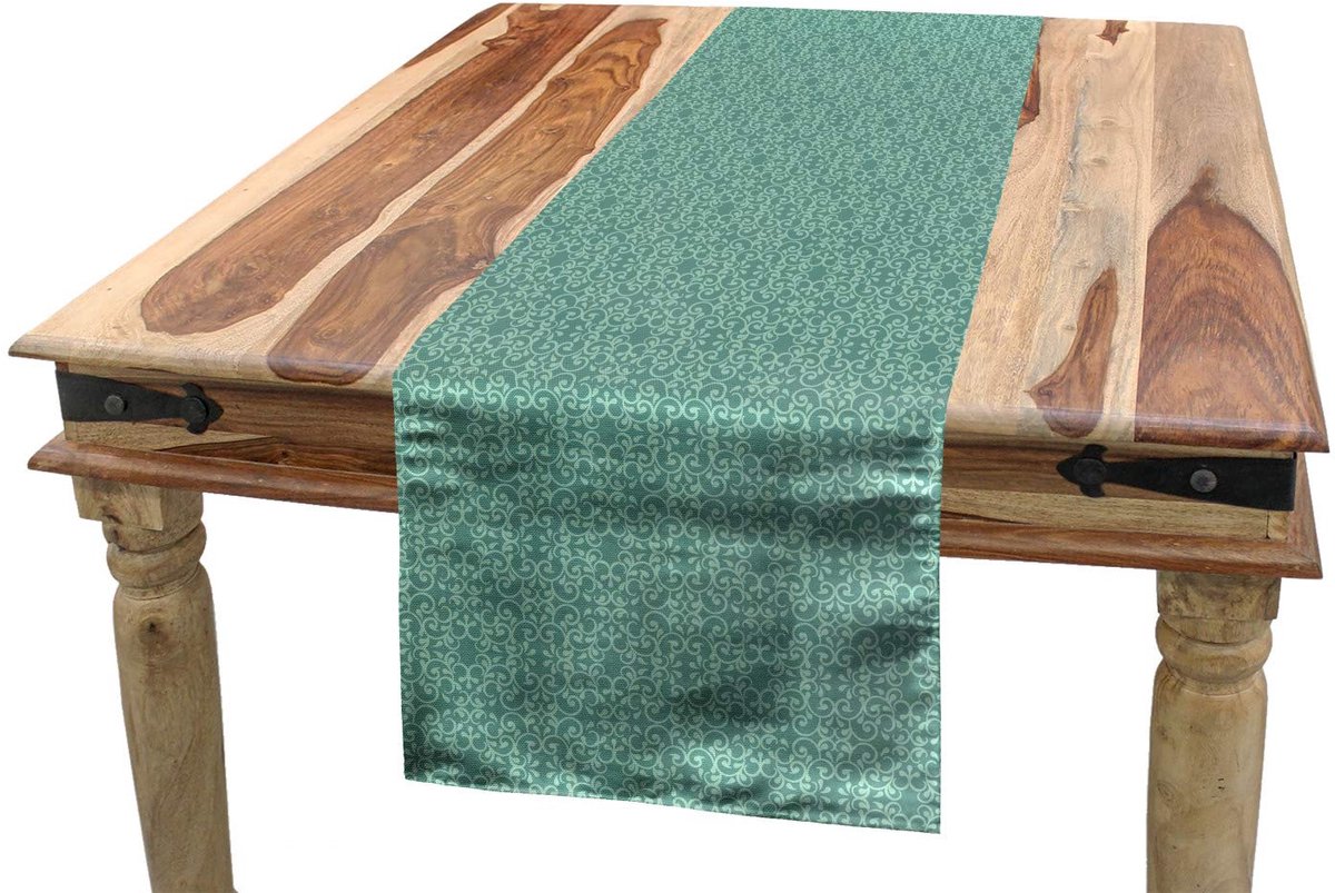 ABAKUHAUS tafelloper – turkoois zeegroen – 40×180 cm – machinewasbaar