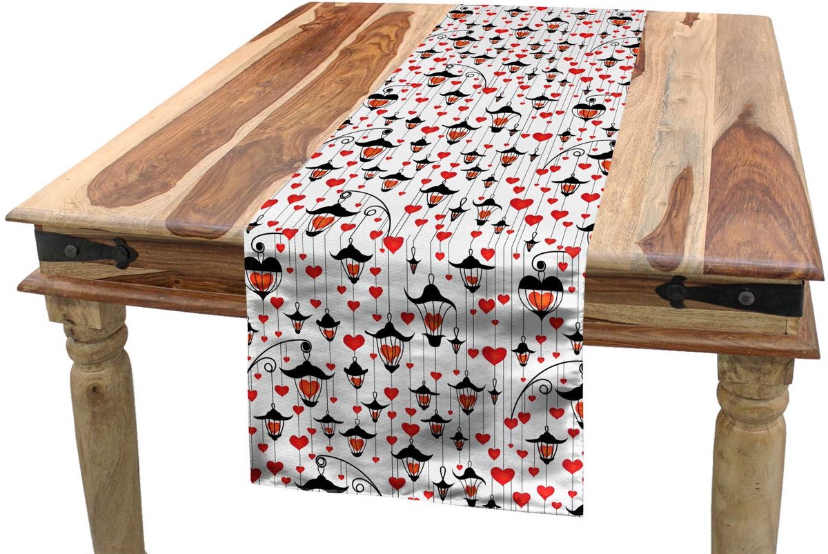 ABAKUHAUS Valentijnsdag-tafelloper – 40x180 cm – zinnoberrood