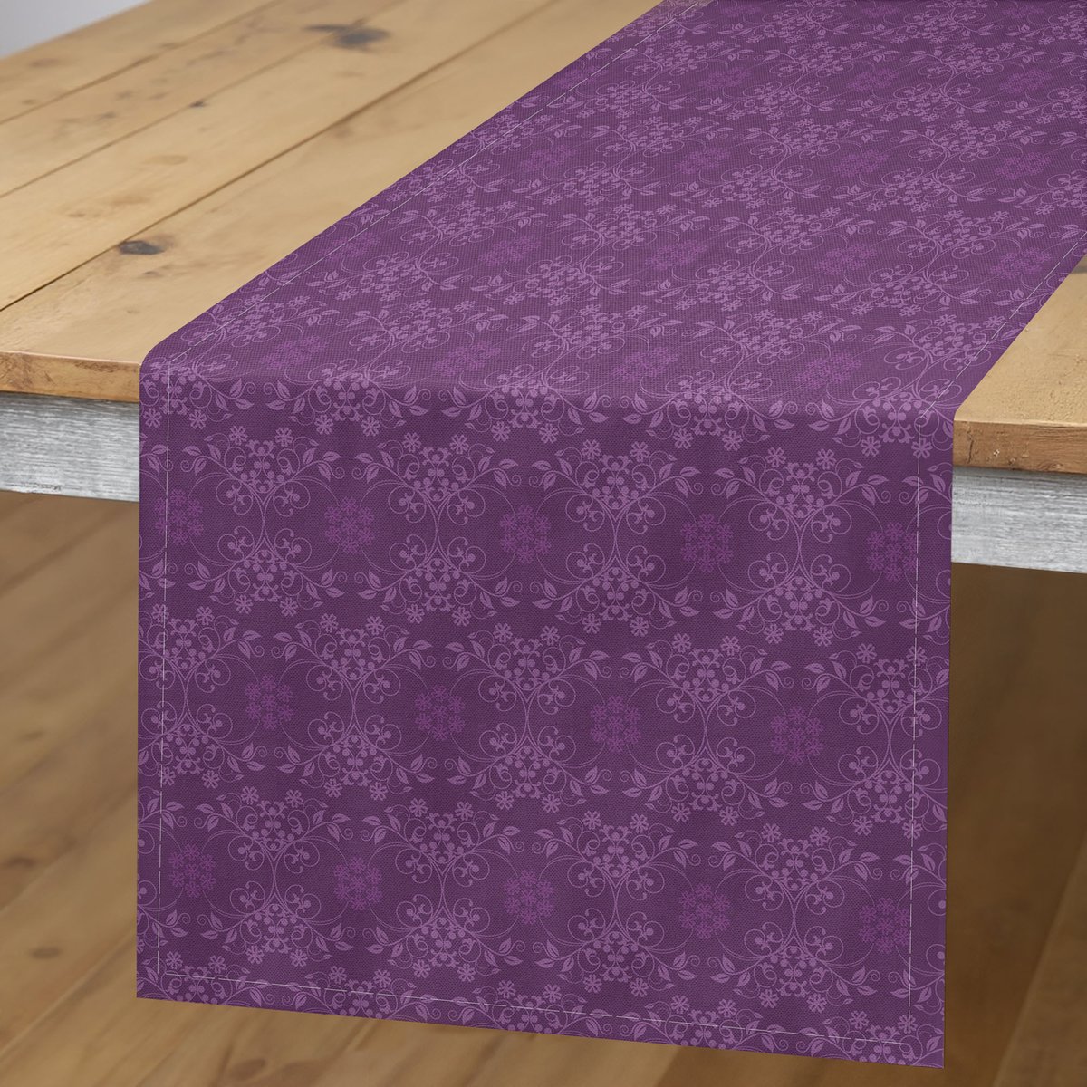 ABAKUHAUS aubergine tafelloper – 40x180 cm – polyester – violet