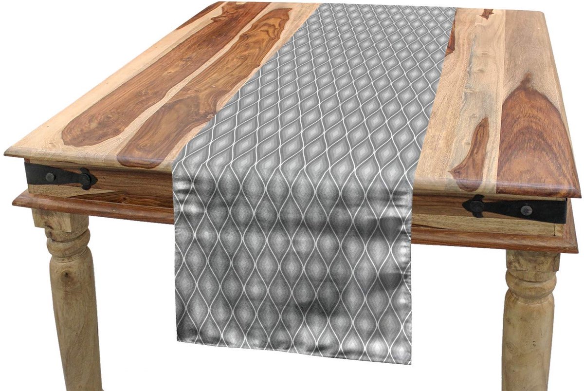ABAKUHAUS Victoriaanse tafelrunner – 40 × 300 cm – Wit, Polyester
